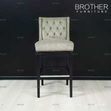 Современный дизайн деревянного ткань барные стулья высокие стулья для дома и бара
